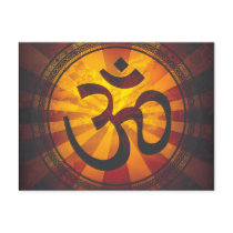 Vintage Om Symbol Print Post Card