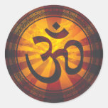 Vintage Om Symbol Print Round Sticker
