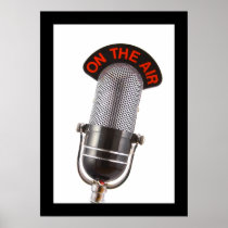 Vintage On The Air Microphone Print