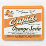 Vintage Orange Drink Food Product Label Mousepad