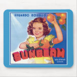 Vintage Orange Food Product Label Mouse Pads