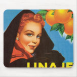 Vintage Orange Food Product Label Mousepad