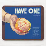 Vintage Orange Food Product Label Mousepads