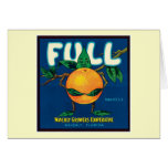 Vintage Orange Fruit Product Label Greeting Card