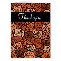 Vintage orange roses Thank You Card