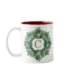 Vintage Ornate Flourish Wreath Coffee Mugs