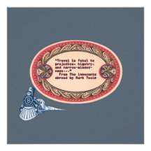 Vintage ornate label with Mark Twain quote card Personalized Invite