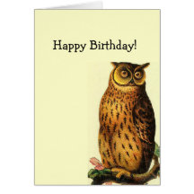 Vintage Owl Birthday Cards