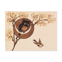 Vintage Owl in Moon Post Cards