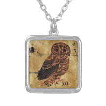 Vintage Owl Personalized Necklace