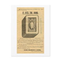 Vintage Owl Soap Ad - It Fits The Hand Postcard