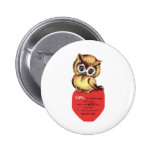 Vintage Owl Valentine Buttons