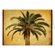 Vintage Palm Tree - Tropical Customized Template Greeting Card