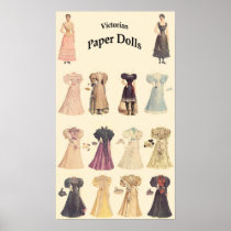Vintage Paper Dolls, 1 of 2, Cream Background Print
