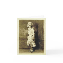 Vintage paper dress and hat notecard