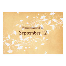 Vintage Parchment White Vine RSVP with envelopes Announcements
