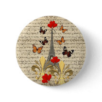 Vintage Paris & butterflies Pins