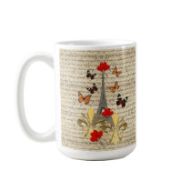 Vintage Paris & butterflies Coffee Mug