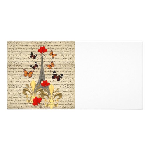 Vintage Paris & butterflies Photo Cards