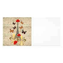 Vintage Paris & butterflies Photo Cards