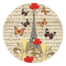 Vintage Paris & butterflies Stickers
