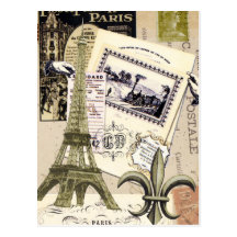 Vintage Paris Collage...postcard