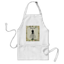 Vintage Paris Fashion Dress Form Apron
