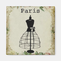 Vintage Paris Fashion Dress Form Magnets