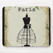 Vintage Paris Fashion Dress Form Mousepad