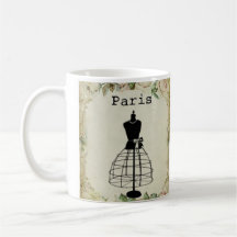 Vintage Paris Fashion Dress Form Mugs