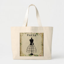 Vintage Paris Fashion Dress Form Tote Bag