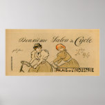 Vintage Paris France 1894 Bicycle Show Poster