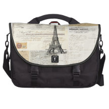 Vintage Paris French Laptop Bag