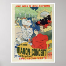 Vintage Paris garden Trianon concert ad Posters