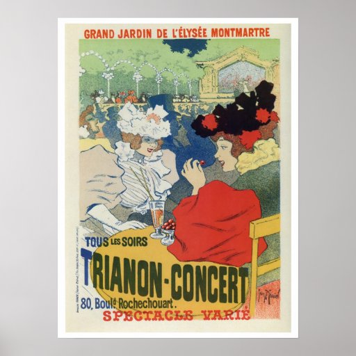 Vintage Paris garden Trianon concert ad Posters