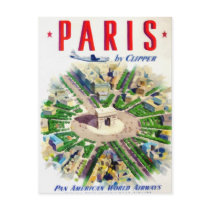 Vintage Paris Pan American Adv Postcards