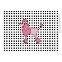 Vintage Paris Pink Poodle Greeting Card