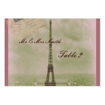 Vintage Paris Wedding Business Card Template