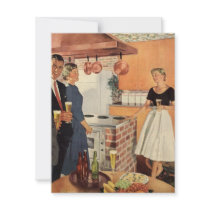Vintage Party in the Kitchen, Beer and Appetizers Invite