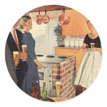 Vintage Party in the Kitchen, Beer and Appetizers Sticker