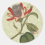 Vintage Passion Flower Round Sticker