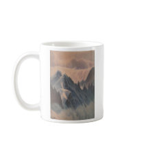 Vintage pastel drawing eerie mountain glacier coffee mugs