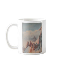 Vintage pastel drawing mountain glacier landscape coffee mug
