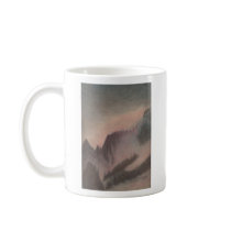 Vintage pastel drawing stormy mountain landscape mugs
