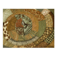 Vintage Patchwork Quilt - Brown Post Cards