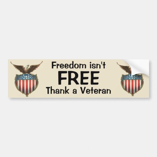 Vintage Patriotic American Flag and Bald Eagle Bumper Sticker