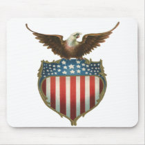 Vintage Patriotic American Flag and Bald Eagle Mousepads