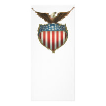 Vintage Patriotic American Flag and Bald Eagle Rack Card