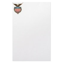 Vintage Patriotic American Flag and Bald Eagle Stationery