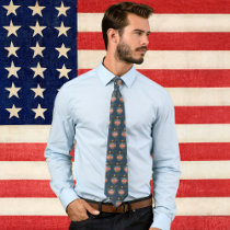 Vintage Patriotic American Flag and Bald Eagle Custom Ties